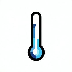 The icon features a sleek minimalistic design that embodies a contemporary aesthetic characterized by clean lines and smooth curves Set against a pristine white background the temperature symbol is rendered in a vector style ensuring it is crisp and