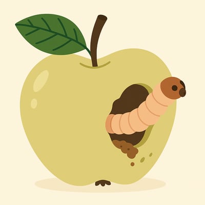 Are all those wormy apple images we grew up with as kids supposed to be codling moth larvae? I think so.