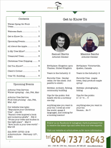Link to PDF of Arbutus Tree Winter 2021 Newsletter