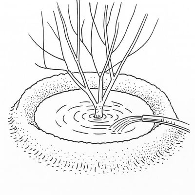 Watering Trees Using a Mulch Ring